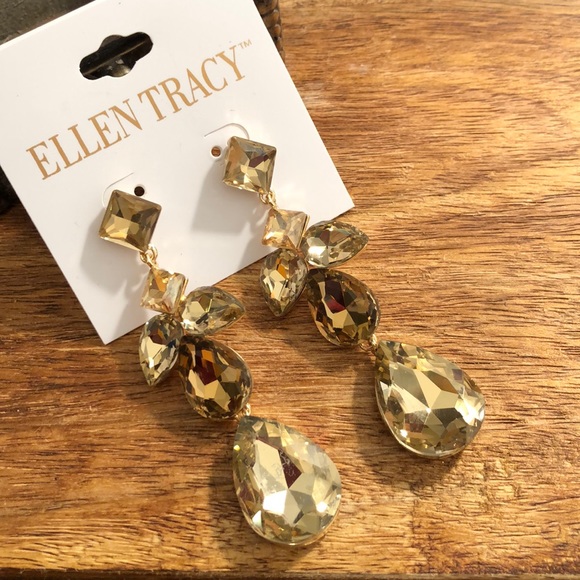 Ellen Tracy Jewelry - GOLD CRYSTAL ELLEN TRACY EARRINGS